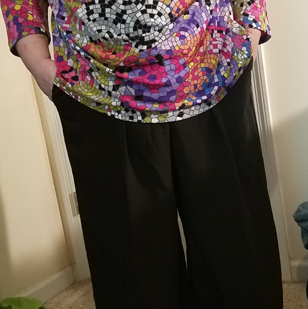SOLD Black Wide Leg Dress Pants - 18W Ankle Length